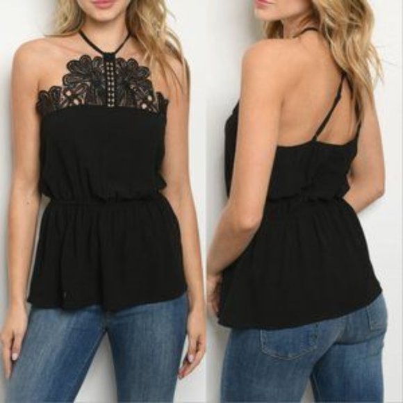 Tops - lacey Black Top